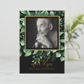 PHOTO Retirement招待状ブラック金ゴールド 招待状 (スタンド正面)