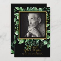 PHOTO Retirement招待状ブラック金ゴールド