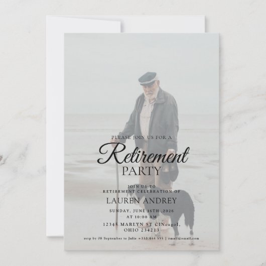 Photo Retirement Celebration Invitation 招待状 (正面)