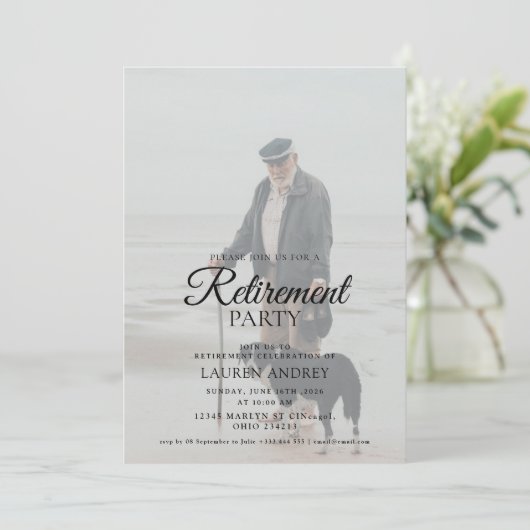 Photo Retirement Celebration Invitation 招待状 (スタンド正面)
