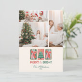 Photo Retro Merry & Bright Christmas シーズンカード (スタンド正面)