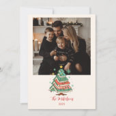 Photo Retro Pastel Christmas Tree シーズンカード (正面)