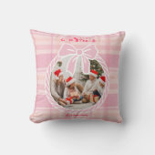 Photo Retro Pink Plaid Whimsical Holiday  クッション (正面)
