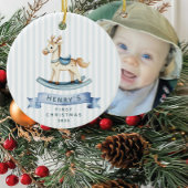 Photo Rocking Horse First Christmas セラミックオーナメント
