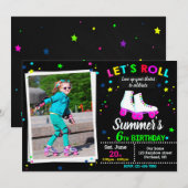 Photo Roller skate birthday invitation - Sk8 party 招待状 (正面/裏面)