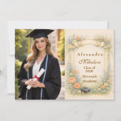 Photo Romantic Pastel Graduation Party 案内状 (正面)