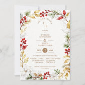 Photo Romantic Winter Nature Frame Wedding 招待状 (正面)