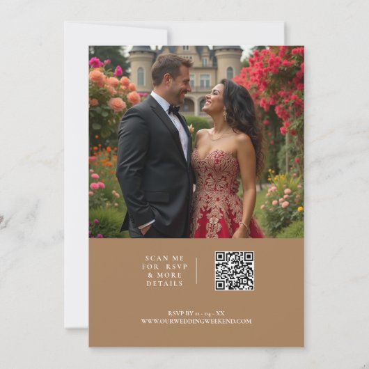 Photo Romantic Winter Nature Frame Wedding 招待状 (裏面)