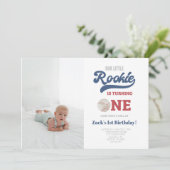 Photo Rookie Baseball Boys 1st誕生日 招待状 (スタンド正面)