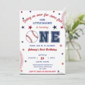 Photo Rookie Of The Year Baseball First誕生日 招待状 (スタンド正面)