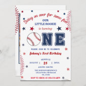 Photo Rookie Of The Year Baseball First誕生日 招待状 (正面/裏面)