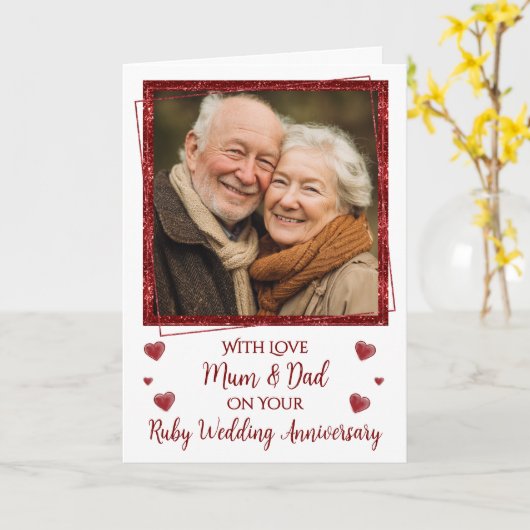 Photo Ruby Wedding Anniversary 40 years Card カード (黄色い花)