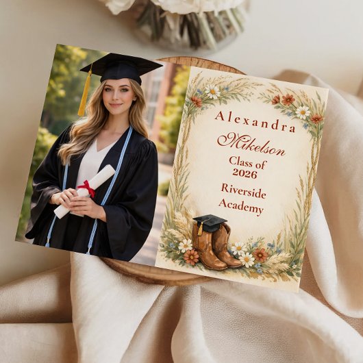 Photo Rustic Cowgirl Graduation Party 案内状