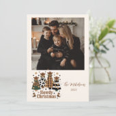 Photo Rustic Cowgirl Howdy Western Christmas シーズンカード (スタンド正面)