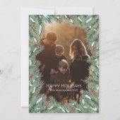 Photo Rustic Pinecone Family Christmas シーズンカード (正面)
