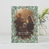 Photo Rustic Pinecone Family Christmas シーズンカード (スタンド正面)