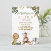 Photo Safari Wild One 1st Birthday Invite 招待状 (スタンド正面)