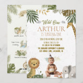 Photo Safari Wild One 1st Birthday Invite 招待状 (正面/裏面)