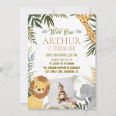 Photo Safari Wild One 1st Birthday Invite 招待状 (正面)