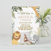 Photo Safari Wild One 1st Birthday Invite 招待状 (スタンド正面)