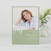 Photo Sage Green 40th誕生日 招待状 (スタンド正面)