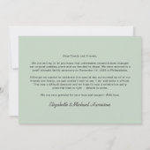 Photo Sage Green Elopementミニマルのお知らせ (裏面)