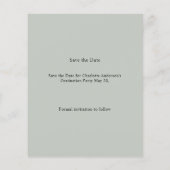 Photo sage green Graduation Save the Date チラシ (裏面)