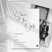 Photo Save The Date モダン Script 結婚's