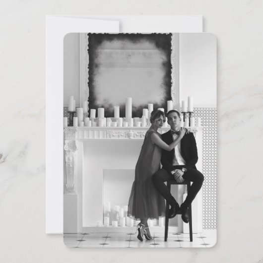 Photo Save The Date モダン Script 結婚's 招待状 (正面)