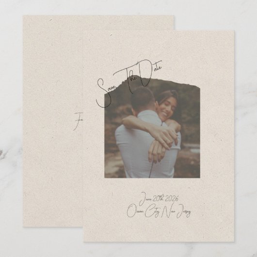 Photo Save The Date  招待状 (正面/裏面)