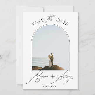 Photo Save the Date Card with Couple Picture セーブザデート