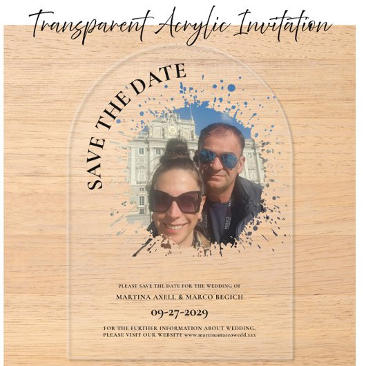 Photo Save the date Clear アクリル招待状