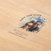 Photo Save the date Clear アクリル招待状 (レイダウン)