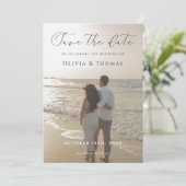 Photo Save The Date | Minimalist Elegant Card  招待状 (スタンド正面)