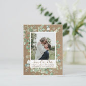 Photo Save the Date with Green Eucalyptus Frame セーブザデート (スタンド正面)