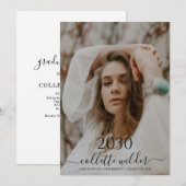 Photo Script Graduation Party Invitation 招待状 (正面/裏面)