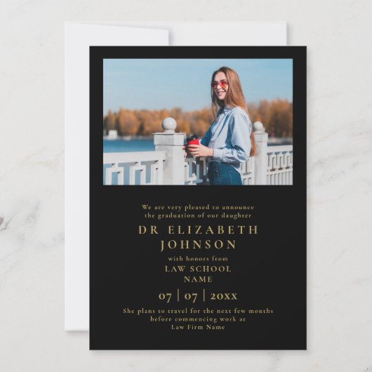 Photo Script PhD Degreeの卒業発表 招待状 (裏面)