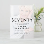 Photo Seventy Black White 70th Birthday 招待状 (スタンド正面)