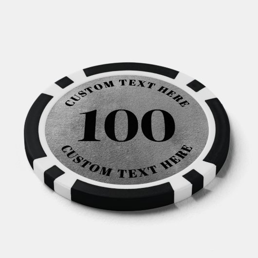 Photo Silver 100 Numbered ポーカーチップ (シングル)