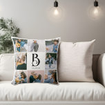 Photo Simple Chic Monogram クッション<br><div class="desc">Photo collage and monogram.</div>