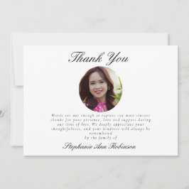 Photo Simple Modern Bereavement Funeral サンキューカード