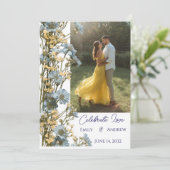 Photo Simple Modern Floral Wedding Invitation 招待状 (スタンド正面)