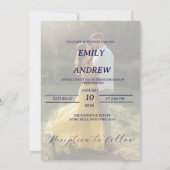 Photo Simple Modern Floral Wedding Invitation 招待状 (裏面)
