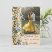 Photo Simple Modern Floral Wedding Invitation 招待状 (スタンド正面)