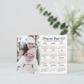 Photo Simple Modern White Calendar 2026 Family シーズンポストカード (スタンド正面)