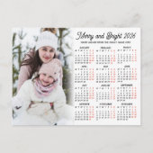 Photo Simple Modern White Calendar 2026 Family シーズンポストカード (正面)
