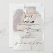 Photo Simple Modern winter Wedding card 招待状 (裏面)
