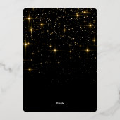 PHOTO Simple Sparkleエレガント Christmasバラ金ゴールド 箔シーズンカード (裏面)