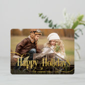 PHOTO Simple Sparkleエレガント Christmas金ゴールド 箔シーズンカード (立ち正面)