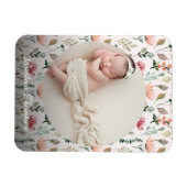 Photo & Simple White Text Unique Modern Keepsake  マグネット (横)